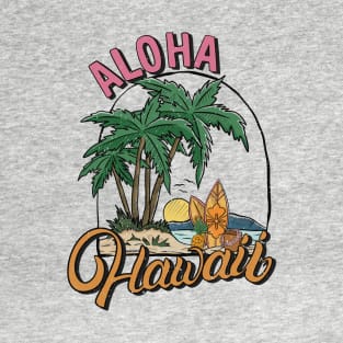 Aloha Hawaii On The Beach, Palms, Boards & Sand T-Shirt